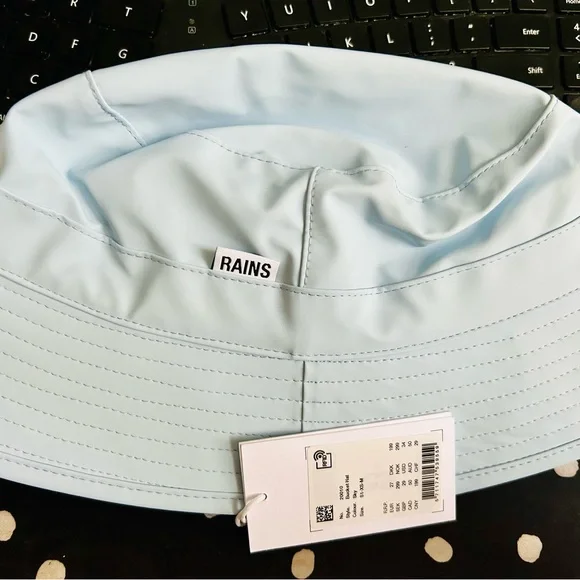 RAINS Bucket Hat Sky Blue XS-Medium NWT - Picture 2 of 2